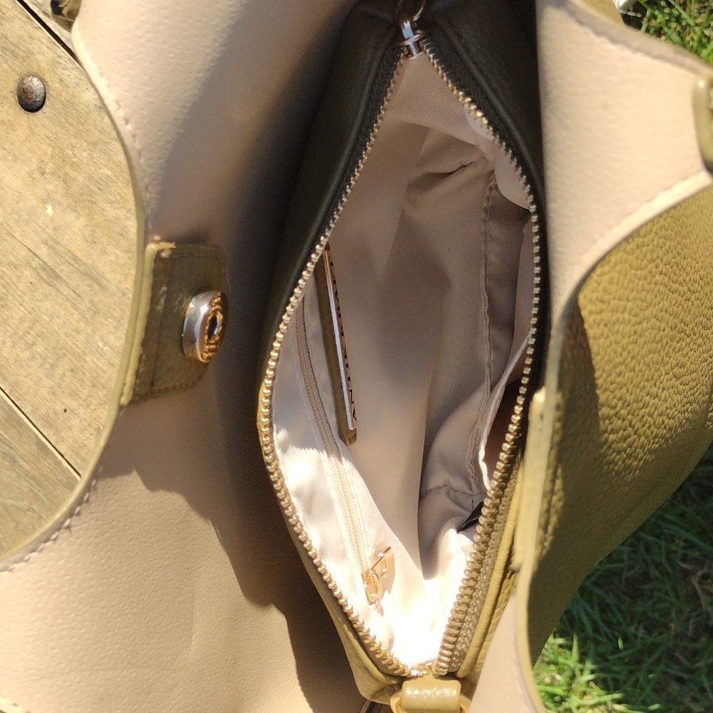 Small Antik Kraft Solene 2-in-1 Shoulder Bag Tote In Vegan Leather - Picture 9 of 11